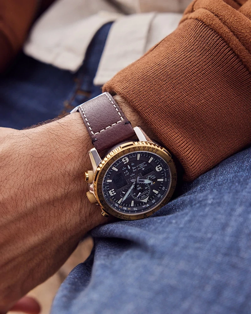 Promaster Skyhawk A-T Gray Dial Leather Strap JY8084-09H | CITIZEN